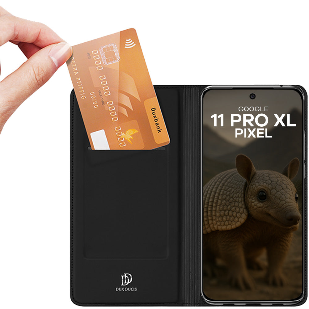 Handyhülle mit Klappe für Google Pixel 11 Pro XL, Dux Ducis Skin Pro, Schwarz