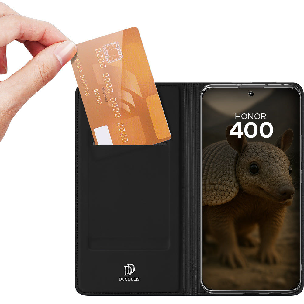 Handyhülle mit Klappe für Honor 400, Dux Ducis Skin Pro, Schwarz