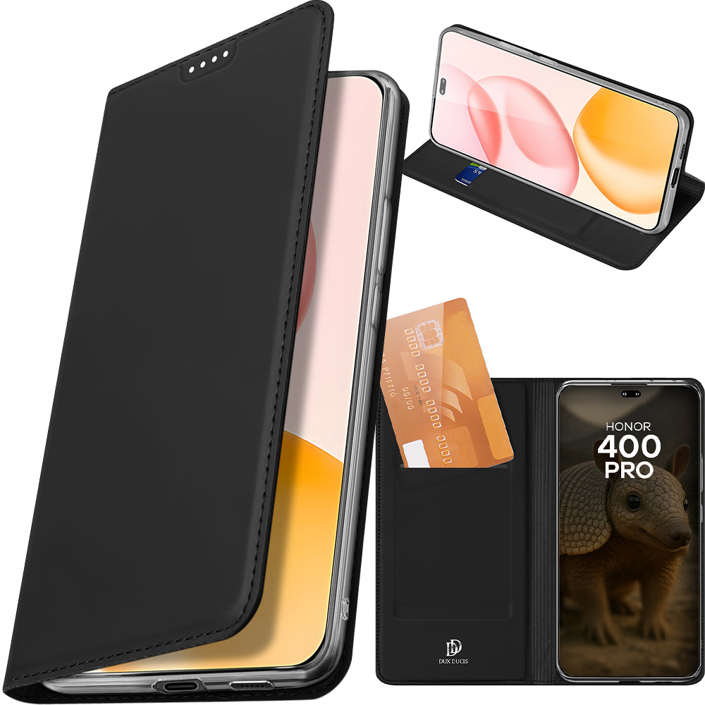 Handyhülle mit Klappe für Honor 400 Pro, Dux Ducis Skin Pro, Schwarz