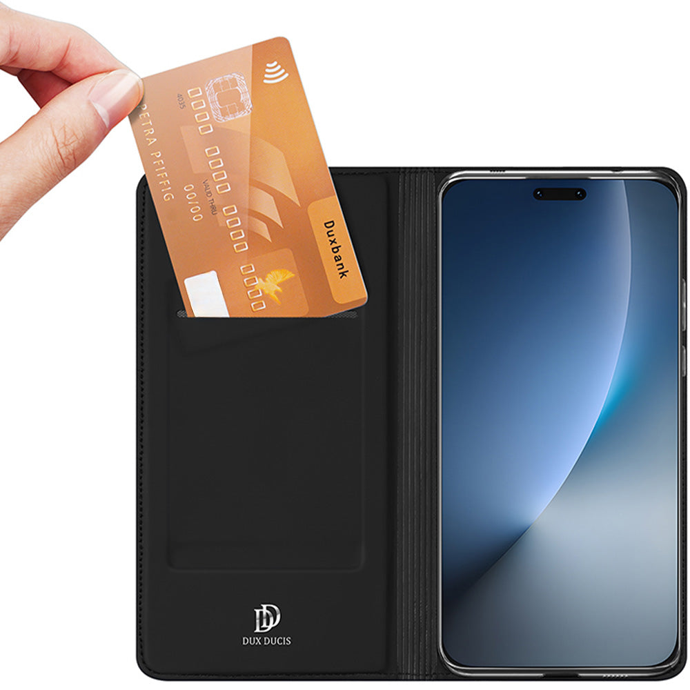 Handyhülle mit Klappe für Honor Magic8 Pro, Dux Ducis Skin Pro, Schwarz