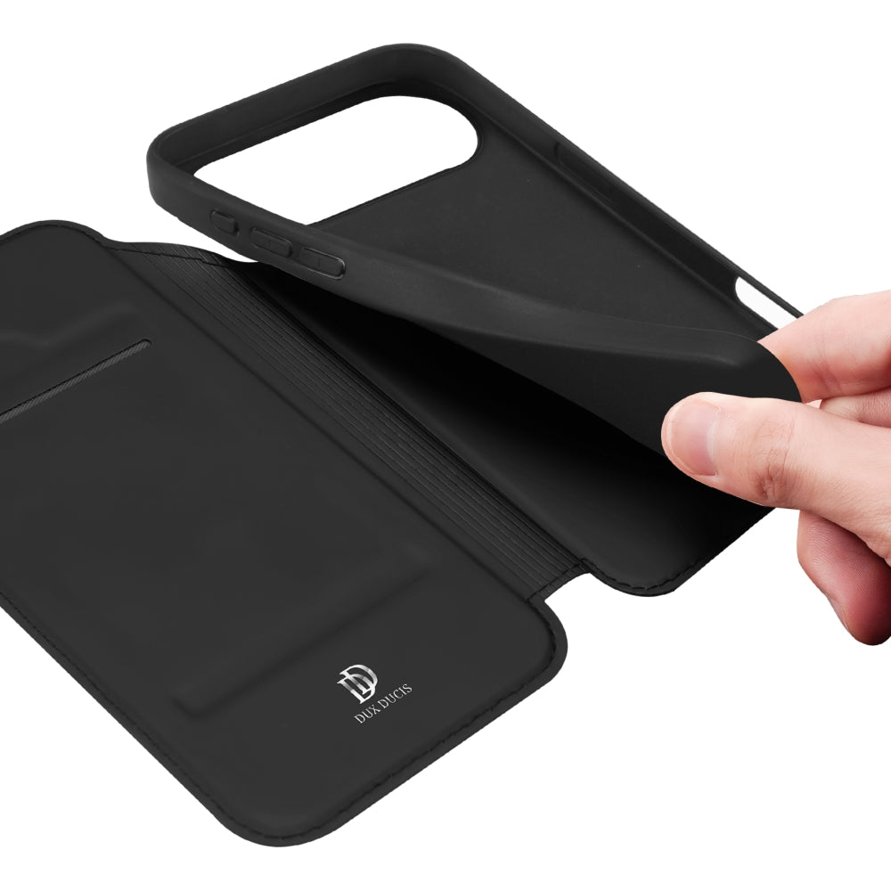 Handyhülle mit Klappe für iPhone Air, Dux Ducis Skin Pro, Schwarz