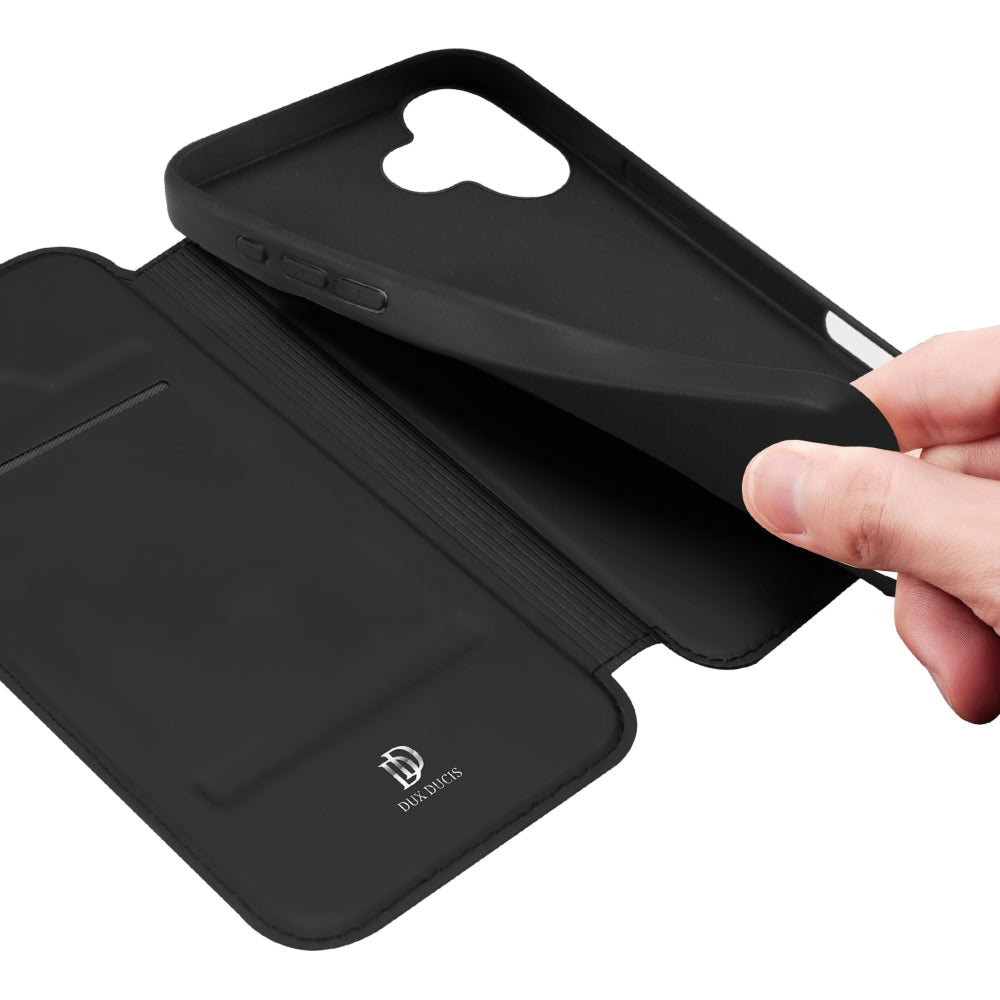 Handyhülle mit Klappe für iPhone 17, Dux Ducis Skin Pro, Schwarz