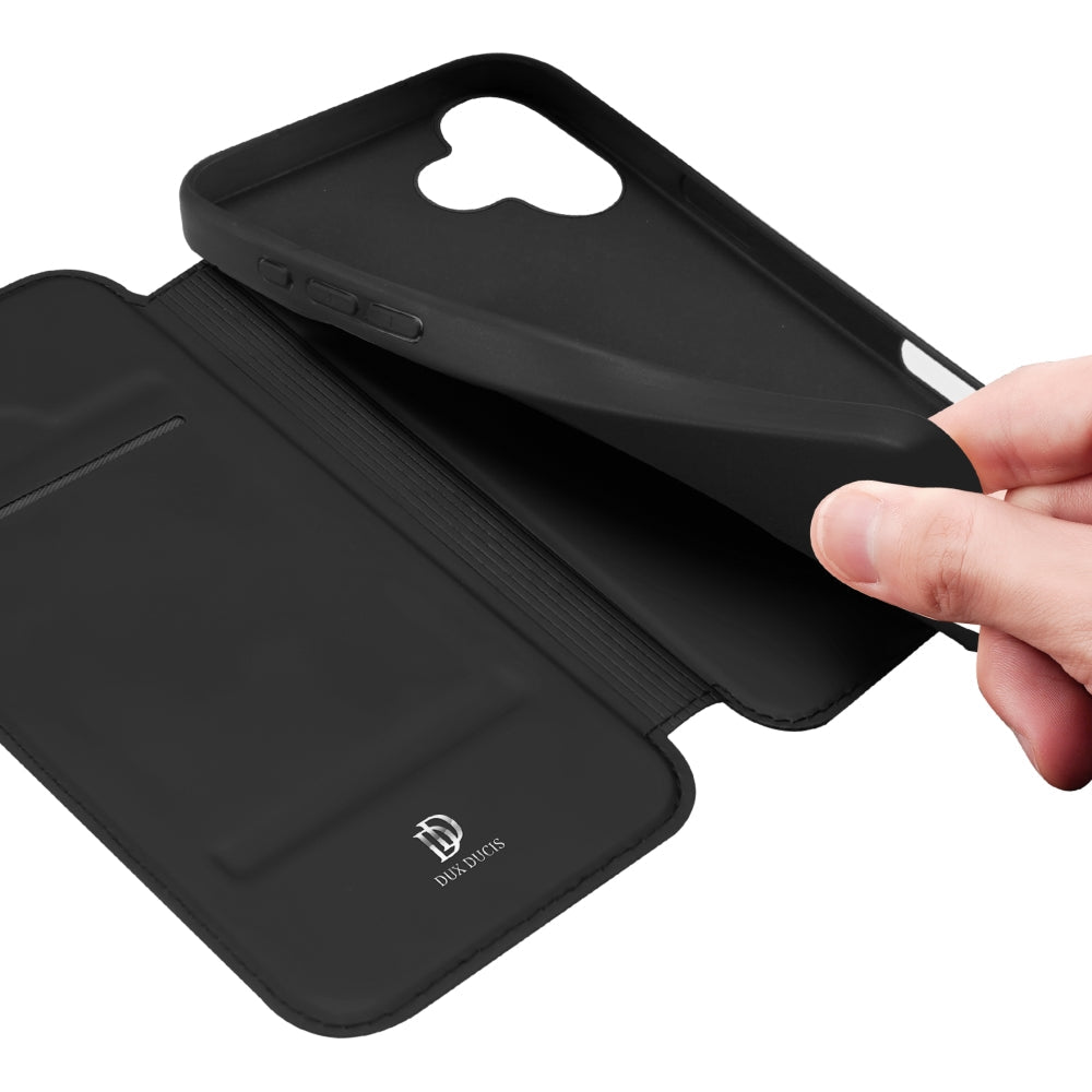Handyhülle mit Klappe für iPhone 17, Dux Ducis Skin Pro, Schwarz