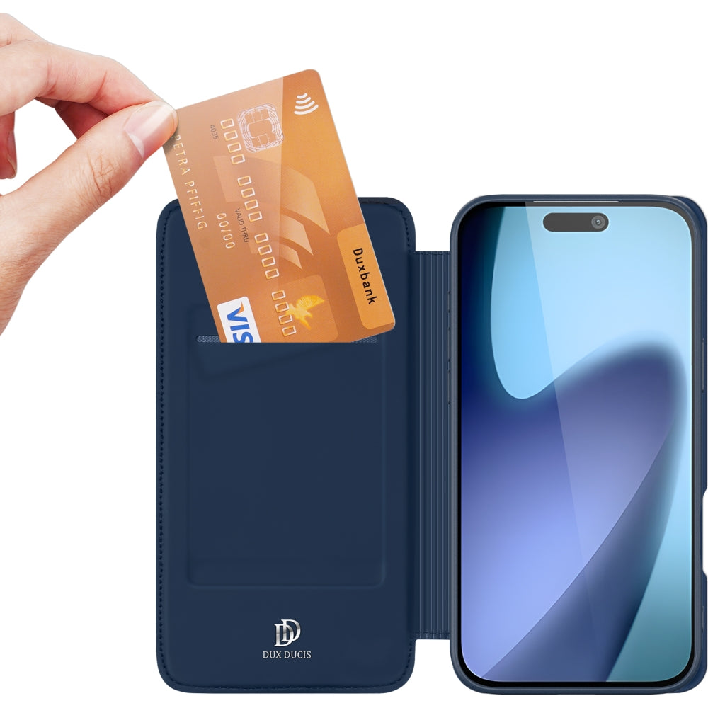 Handyhülle mit Klappe für iPhone 17, Dux Ducis Skin Pro, Dunkelblau