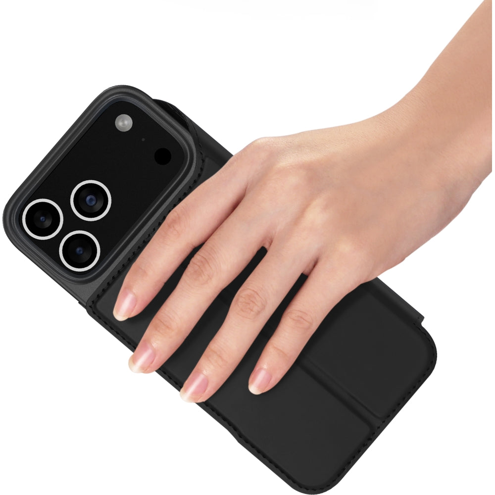 Handyhülle mit Klappe für iPhone 17 Pro, Dux Ducis Skin Pro, Schwarz