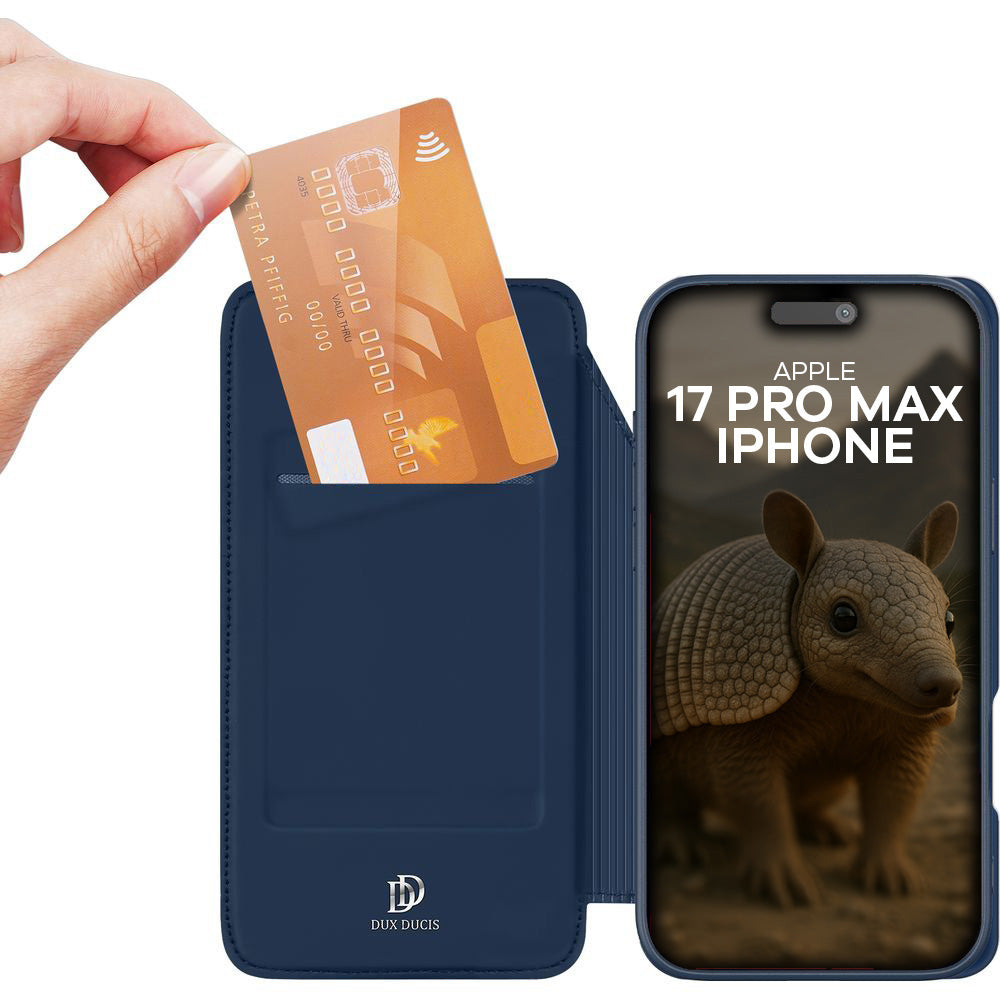 Handyhülle mit Klappe für iPhone 17 Pro Max, Dux Ducis Skin Pro, Dunkelblau