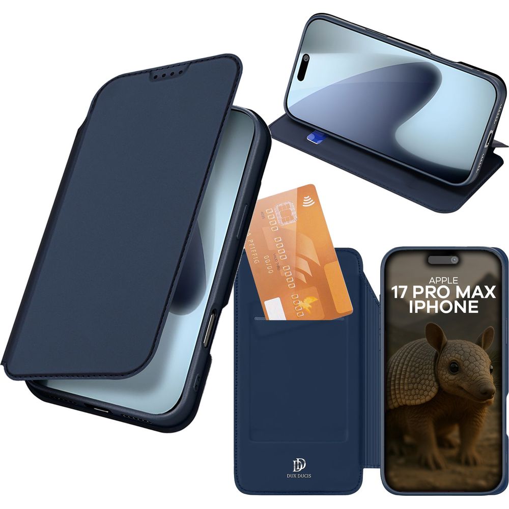 Handyhülle mit Klappe für iPhone 17 Pro Max, Dux Ducis Skin Pro, Dunkelblau