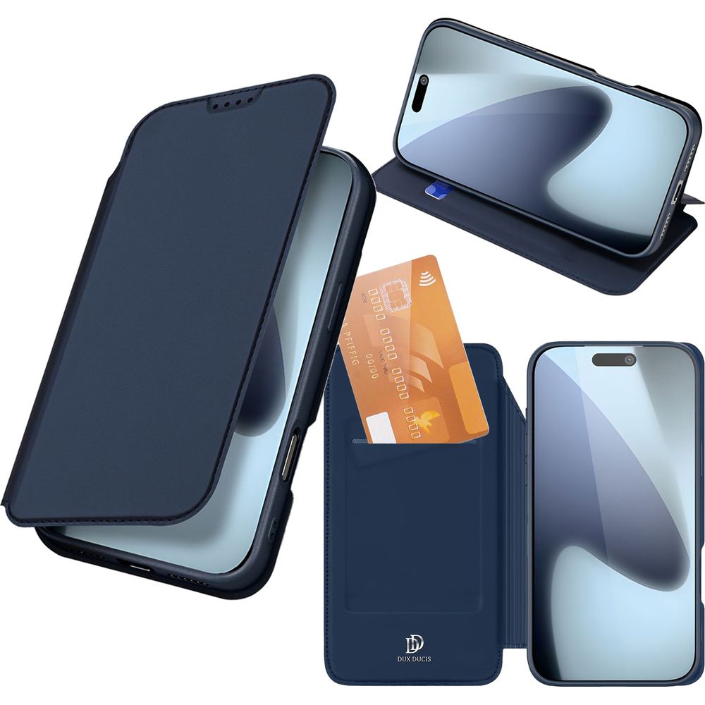 Handyhülle mit Klappe für iPhone 17 Pro Max, Dux Ducis Skin Pro, Dunkelblau