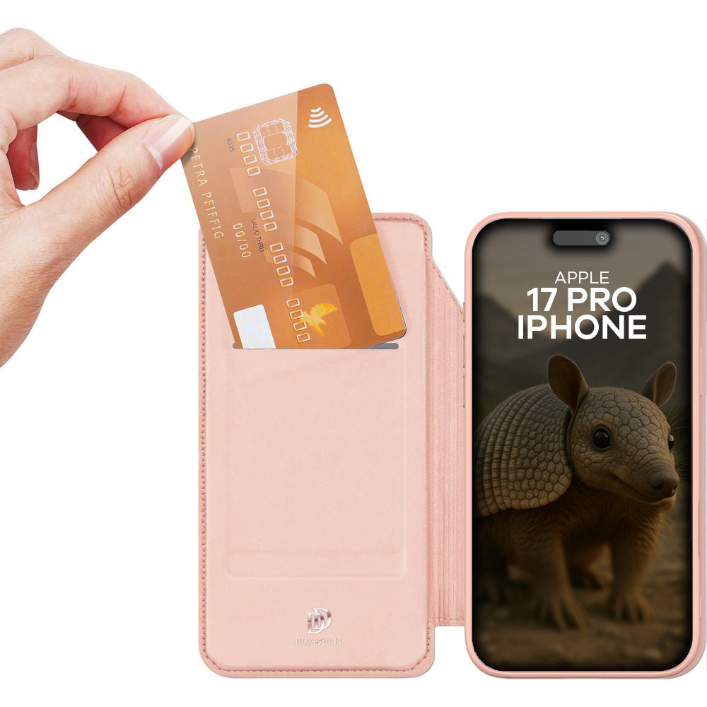 Handyhülle mit Klappe für iPhone 17 Pro, Dux Ducis Skin Pro, Rosa