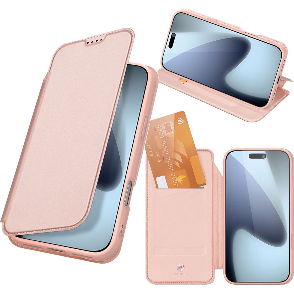 Handyhülle mit Klappe für iPhone 17 Pro, Dux Ducis Skin Pro, Rosa