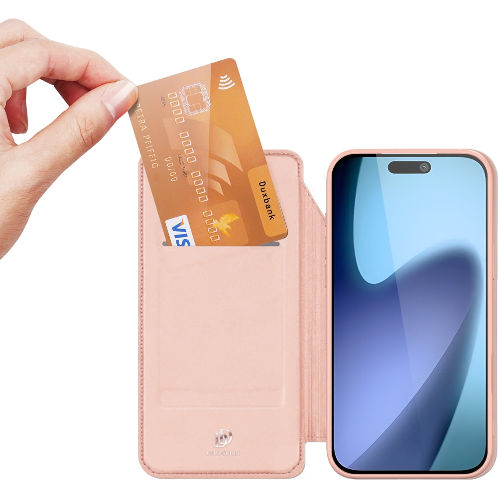 Handyhülle mit Klappe für iPhone 17, Dux Ducis Skin Pro, Rosa