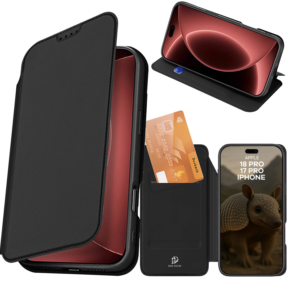 Handyhülle mit Klappe für iPhone 18 Pro / 17 Pro, Dux Ducis Skin Pro, Schwarz (1/11)