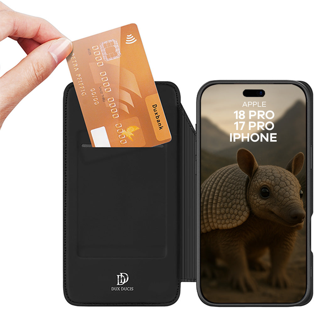 Handyhülle mit Klappe für iPhone 18 Pro / 17 Pro, Dux Ducis Skin Pro, Schwarz (2/11)