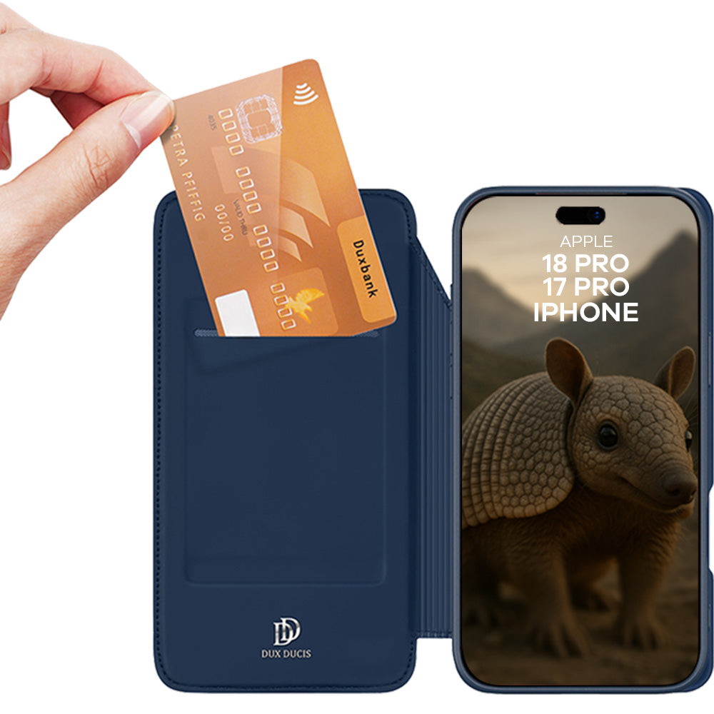 Handyhülle mit Klappe für iPhone 18 Pro / 17 Pro, Dux Ducis Skin Pro, Dunkelblau (2/11)