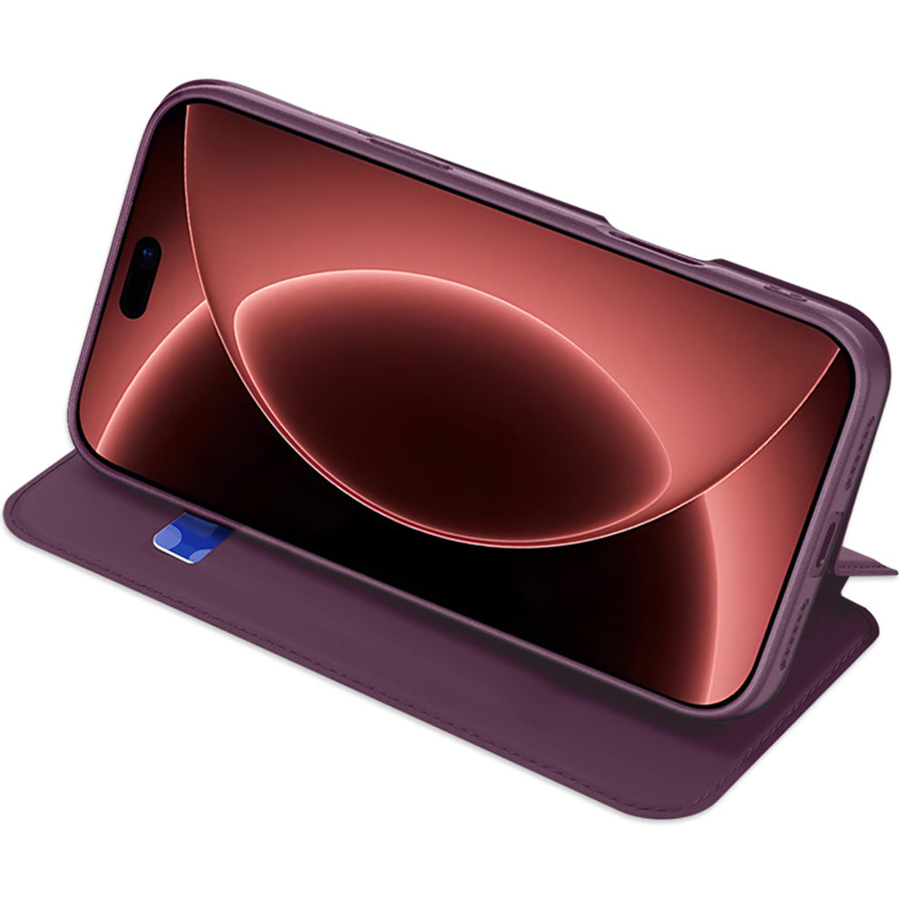 Handyhülle mit Klappe für iPhone 18 Pro / 17 Pro, Dux Ducis Skin Pro, Burgunderrot (6/10)