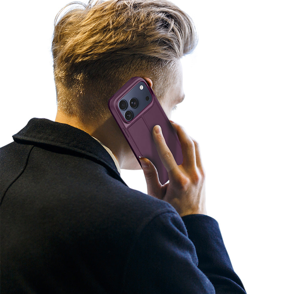 Handyhülle mit Klappe für iPhone 18 Pro / 17 Pro, Dux Ducis Skin Pro, Burgunderrot (9/10)