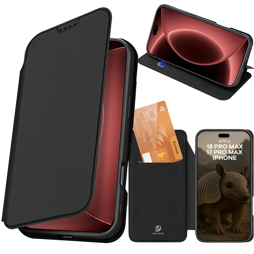 Handyhülle mit Klappe für iPhone 18 Pro Max / 17 Pro Max, Dux Ducis Skin Pro, Schwarz (1/11)