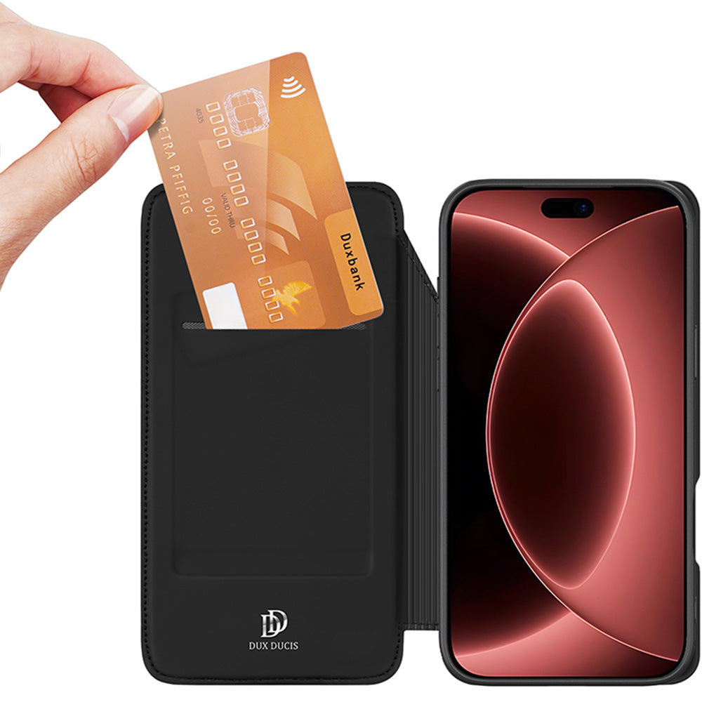 Handyhülle mit Klappe für iPhone 18 Pro Max / 17 Pro Max, Dux Ducis Skin Pro, Schwarz (3/11)