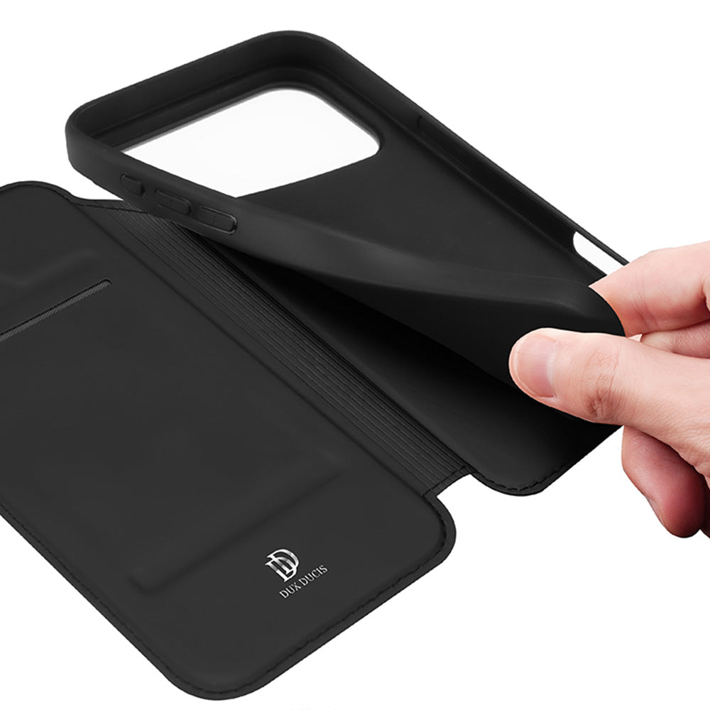 Handyhülle mit Klappe für iPhone 18 Pro Max / 17 Pro Max, Dux Ducis Skin Pro, Schwarz (8/11)