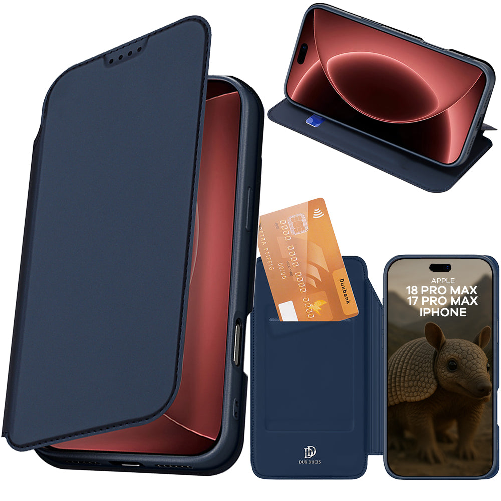 Handyhülle mit Klappe für iPhone 18 Pro Max / 17 Pro Max, Dux Ducis Skin Pro, Dunkelblau (1/11)