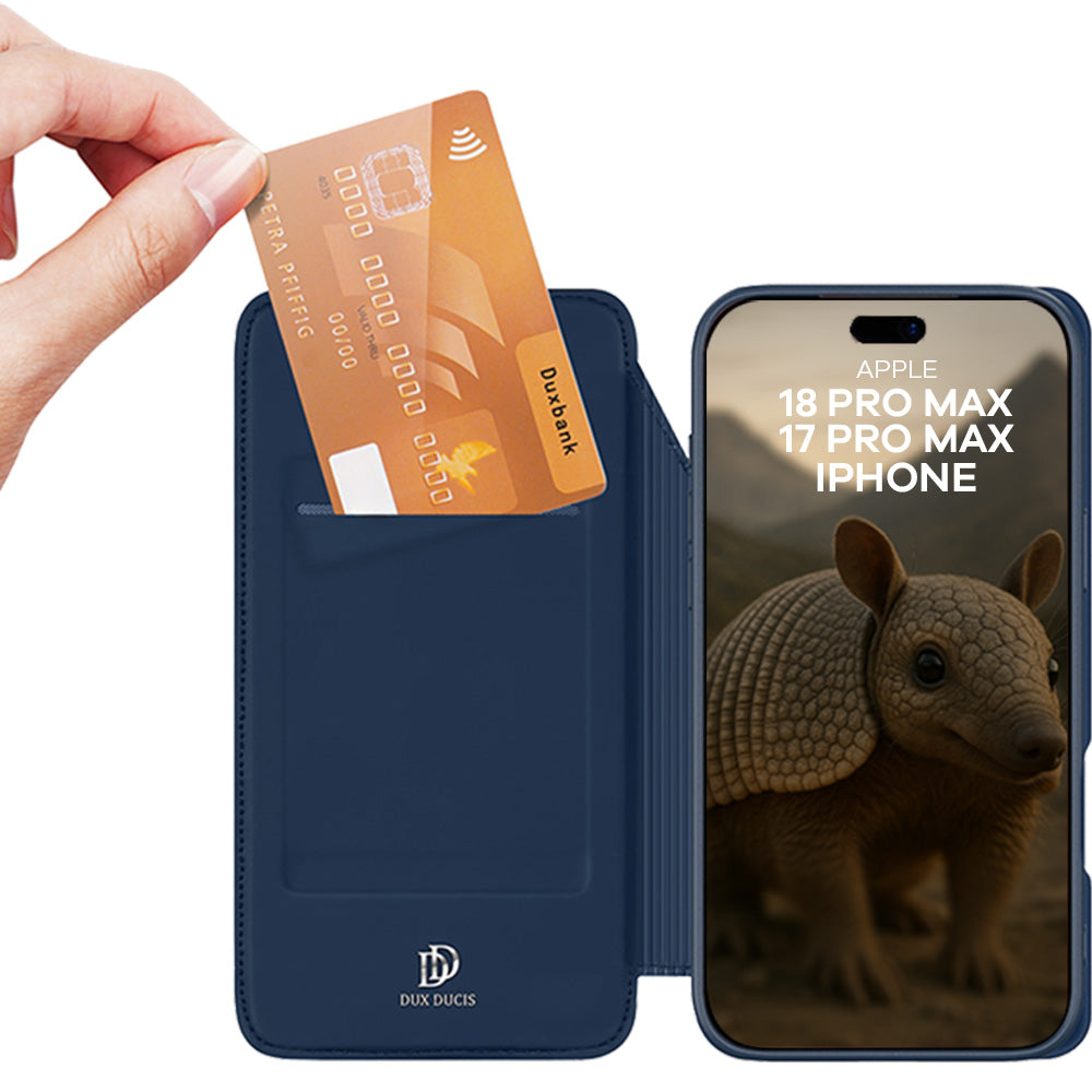Handyhülle mit Klappe für iPhone 18 Pro Max / 17 Pro Max, Dux Ducis Skin Pro, Dunkelblau (2/11)
