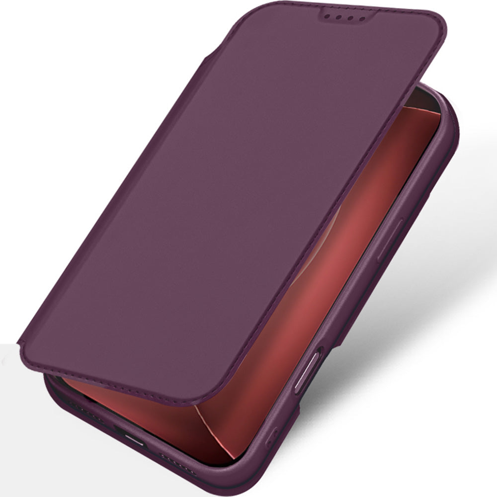 Handyhülle mit Klappe für iPhone 18 Pro Max / 17 Pro Max, Dux Ducis Skin Pro, Burgunderrot (5/10)