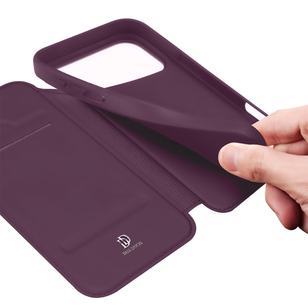 Handyhülle mit Klappe für iPhone 18 Pro Max / 17 Pro Max, Dux Ducis Skin Pro, Burgunderrot (8/10)