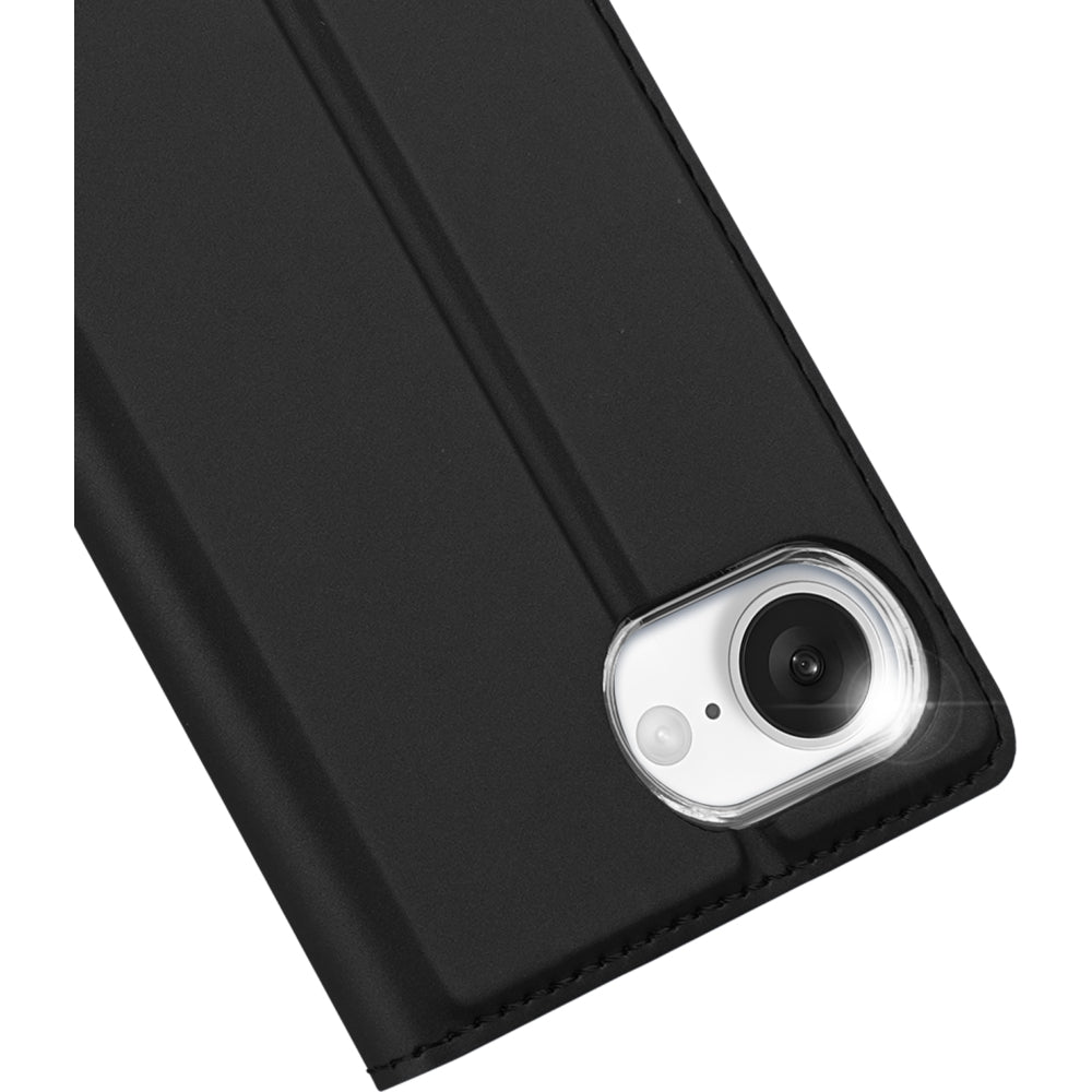 Handyhülle mit Klappe für iPhone 17e / 16e, Dux Ducis Skin Pro, Schwarz