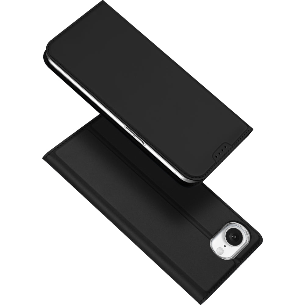 Handyhülle mit Klappe für iPhone 17e / 16e, Dux Ducis Skin Pro, Schwarz