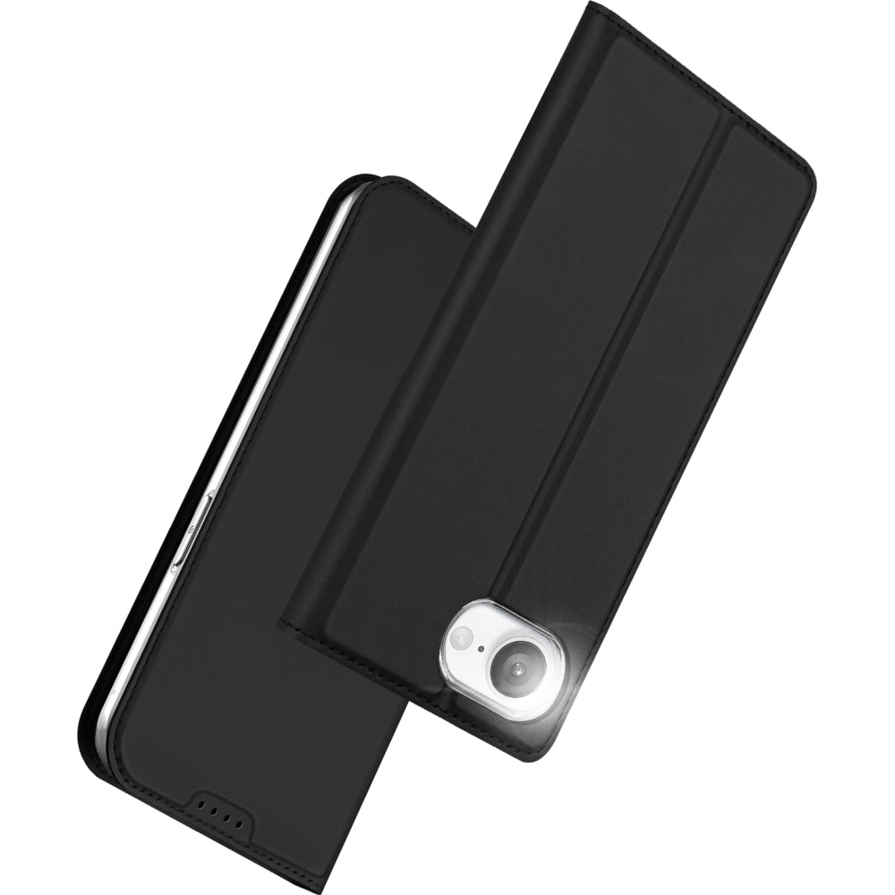 Handyhülle mit Klappe für iPhone 17e / 16e, Dux Ducis Skin Pro, Schwarz