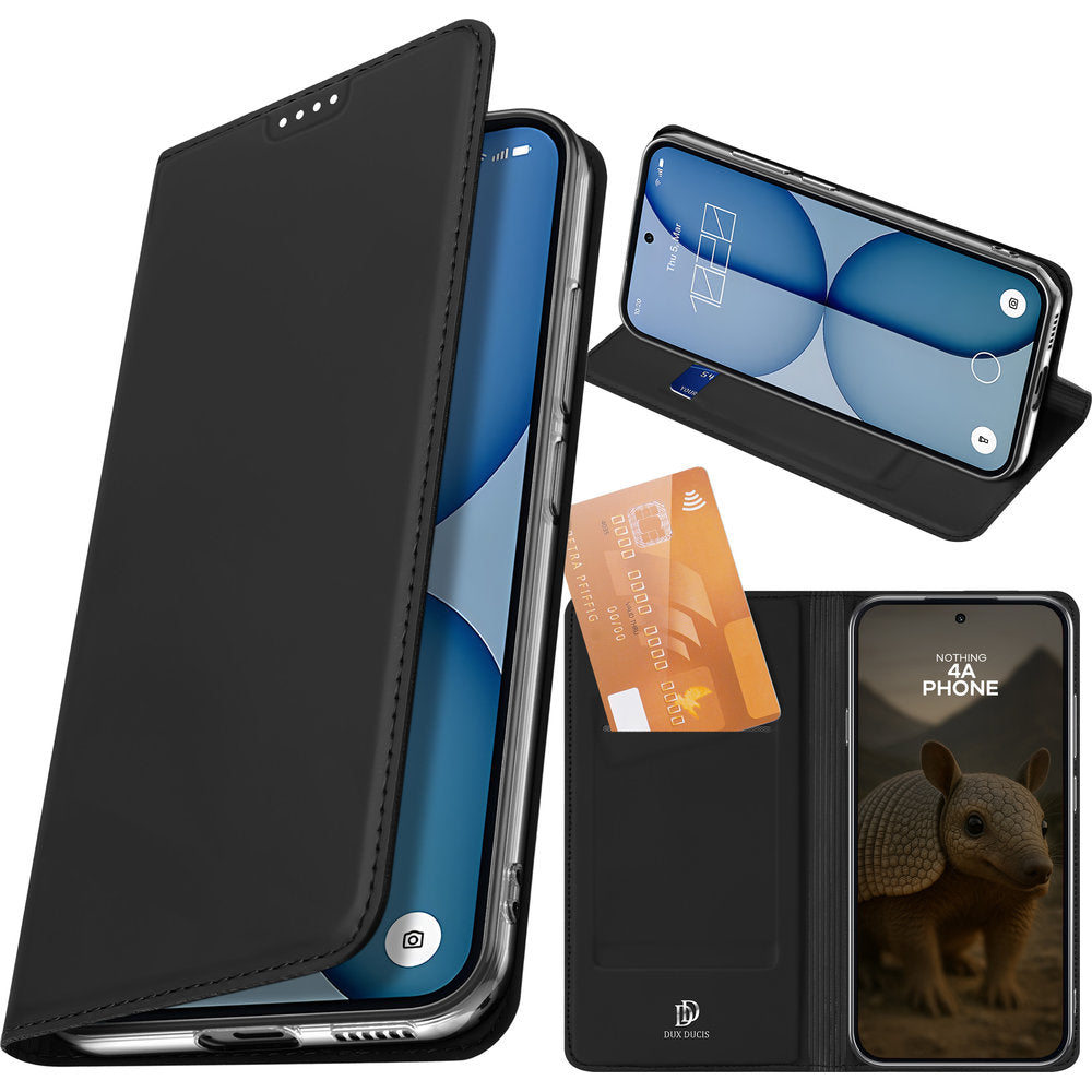 Handyhülle mit Klappe für Nothing Phone 4a, Dux Ducis Skin Pro, Schwarz