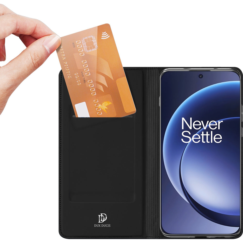 Handyhülle mit Klappe für OnePlus 15, Dux Ducis Skin Pro, Schwarz