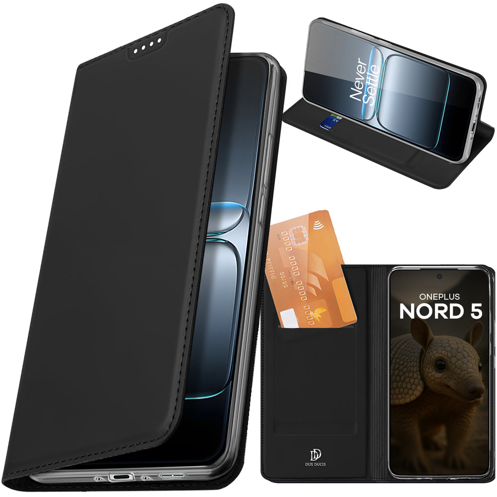 Handyhülle mit Klappe für OnePlus Nord 5, Dux Ducis Skin Pro, Schwarz