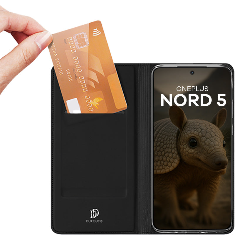 Handyhülle mit Klappe für OnePlus Nord 5, Dux Ducis Skin Pro, Schwarz