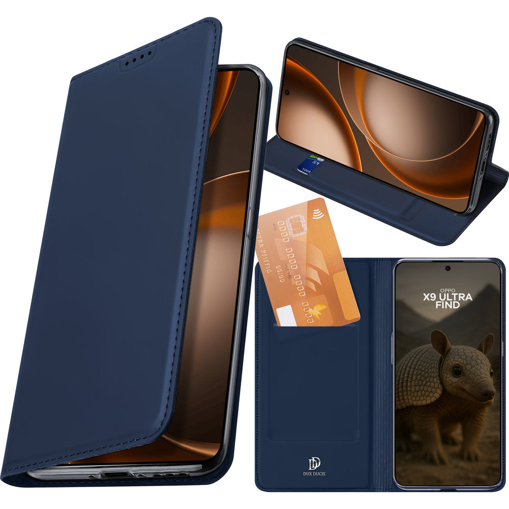 Handyhülle mit Klappe für Oppo Find X9 Ultra, Dux Ducis Skin Pro, Dunkelblau