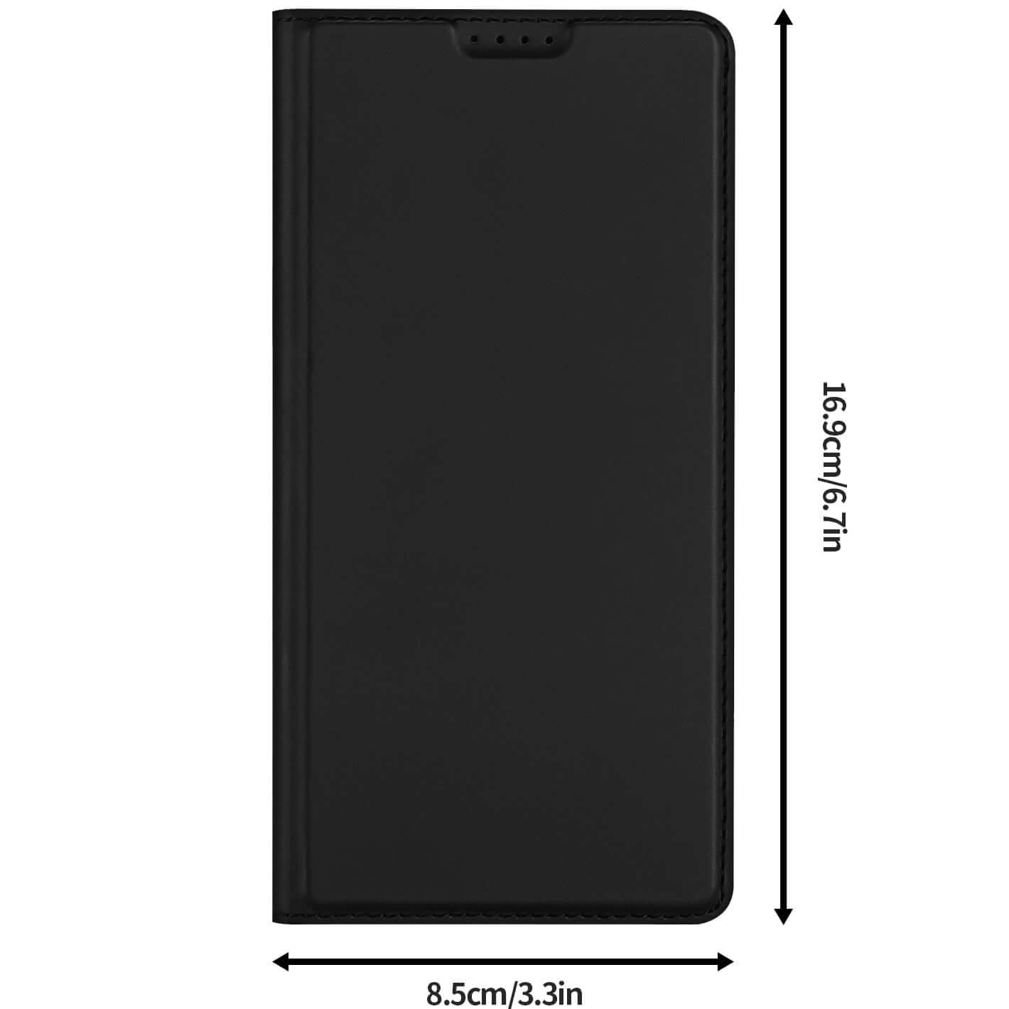 Handyhülle mit Klappe für OPPO Reno13 Pro, Dux Ducis Skin Pro, Schwarz