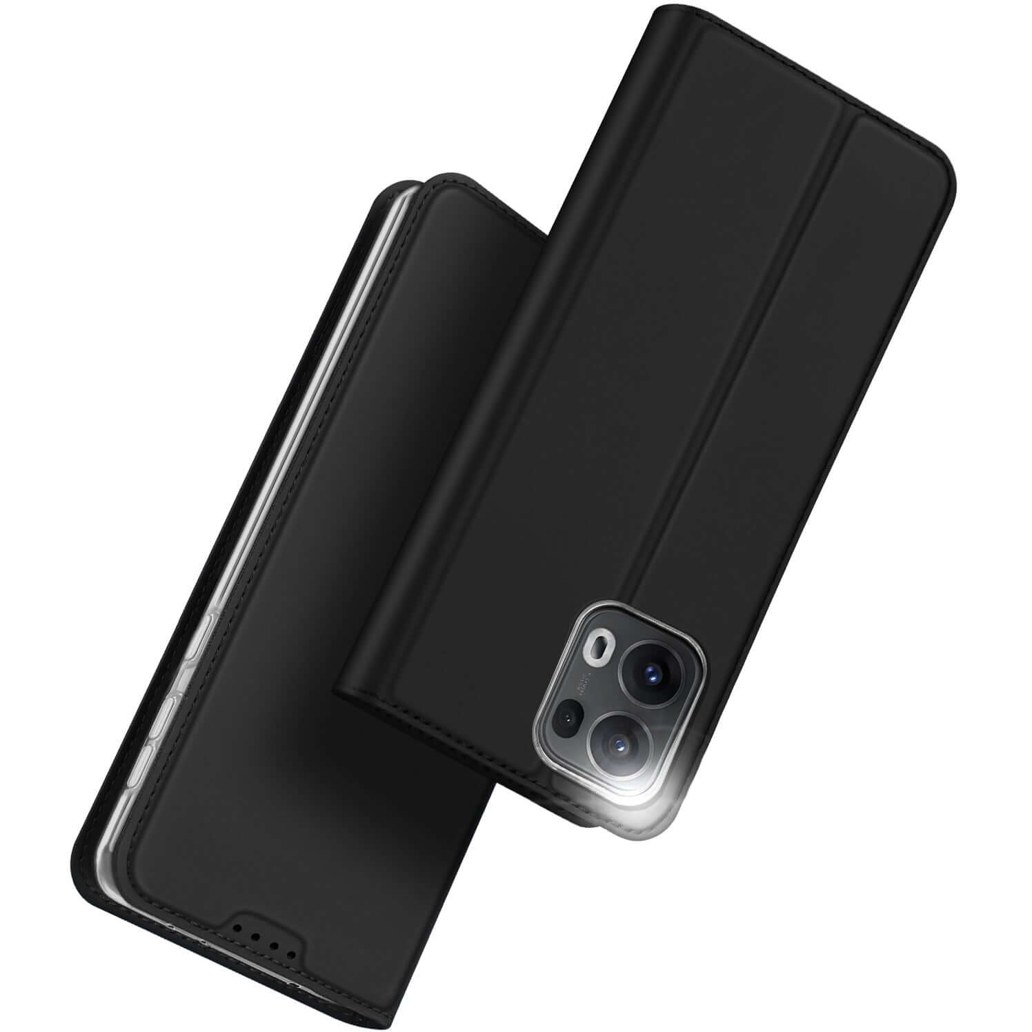 Handyhülle mit Klappe für OPPO Reno13 Pro, Dux Ducis Skin Pro, Schwarz