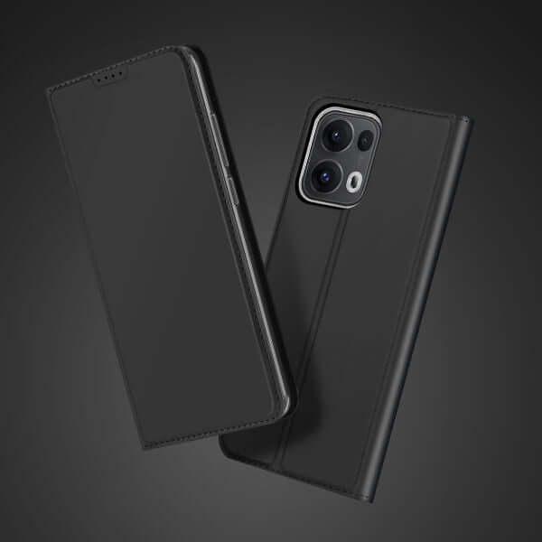 Handyhülle mit Klappe für OPPO Reno13 Pro, Dux Ducis Skin Pro, Schwarz