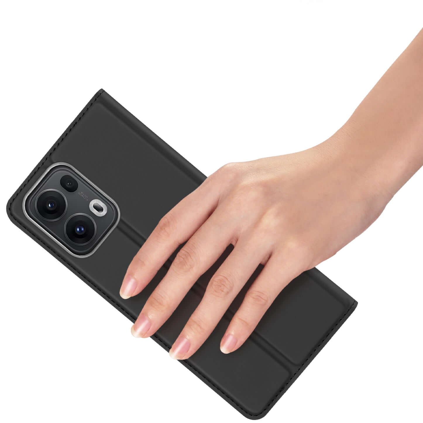Handyhülle mit Klappe für OPPO Reno13 Pro, Dux Ducis Skin Pro, Schwarz