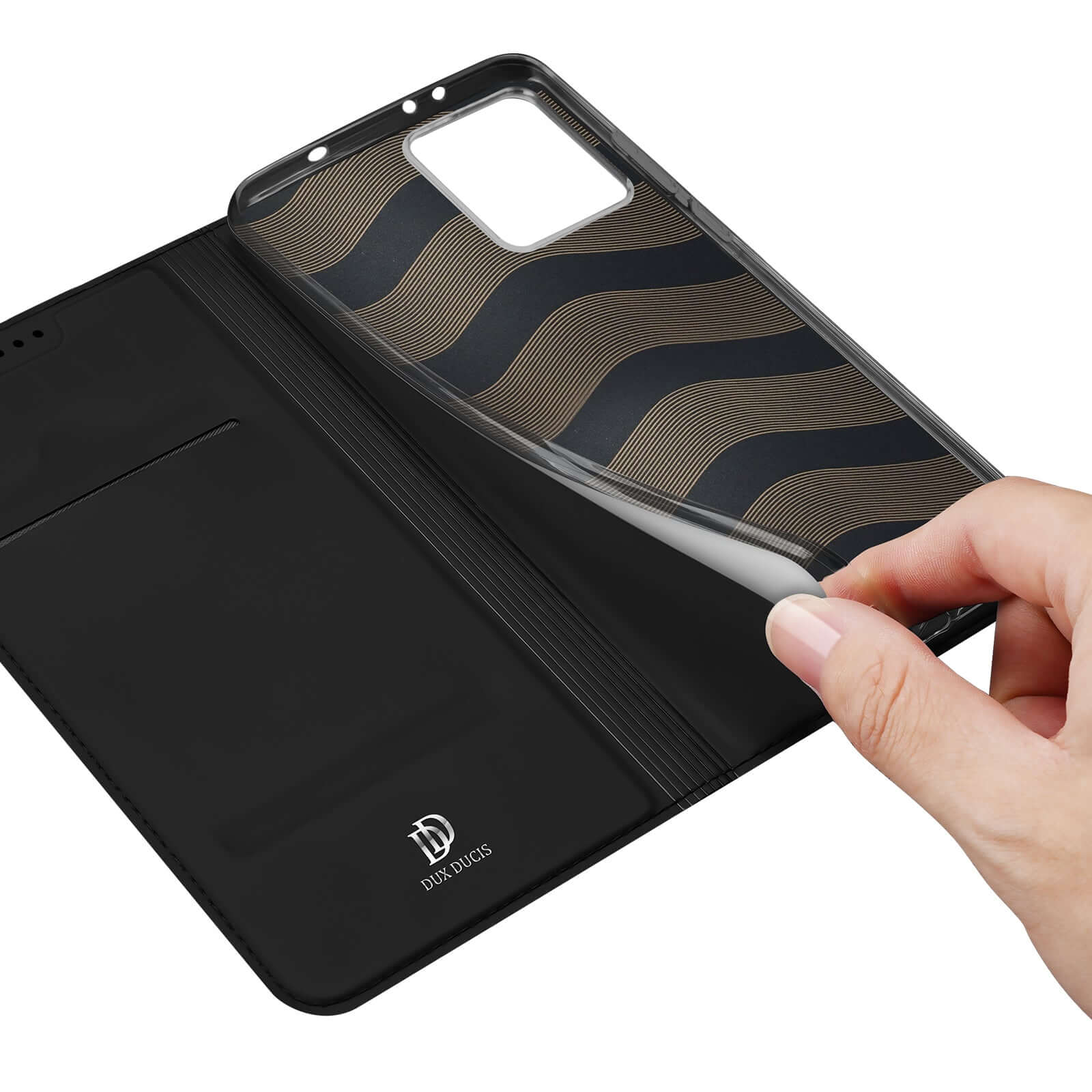 Handyhülle mit Klappe für OPPO Reno13 Pro, Dux Ducis Skin Pro, Schwarz