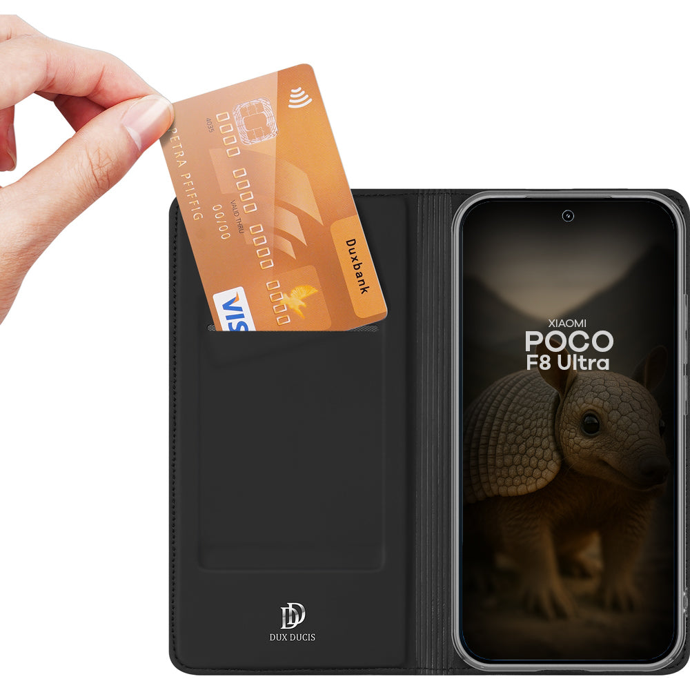 Handyhülle mit Klappe für Xiaomi POCO F8 Ultra, Dux Ducis Skin Pro, Schwarz