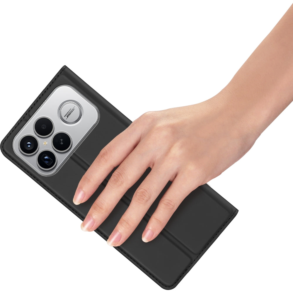 Handyhülle mit Klappe für Xiaomi POCO F8 Ultra, Dux Ducis Skin Pro, Schwarz