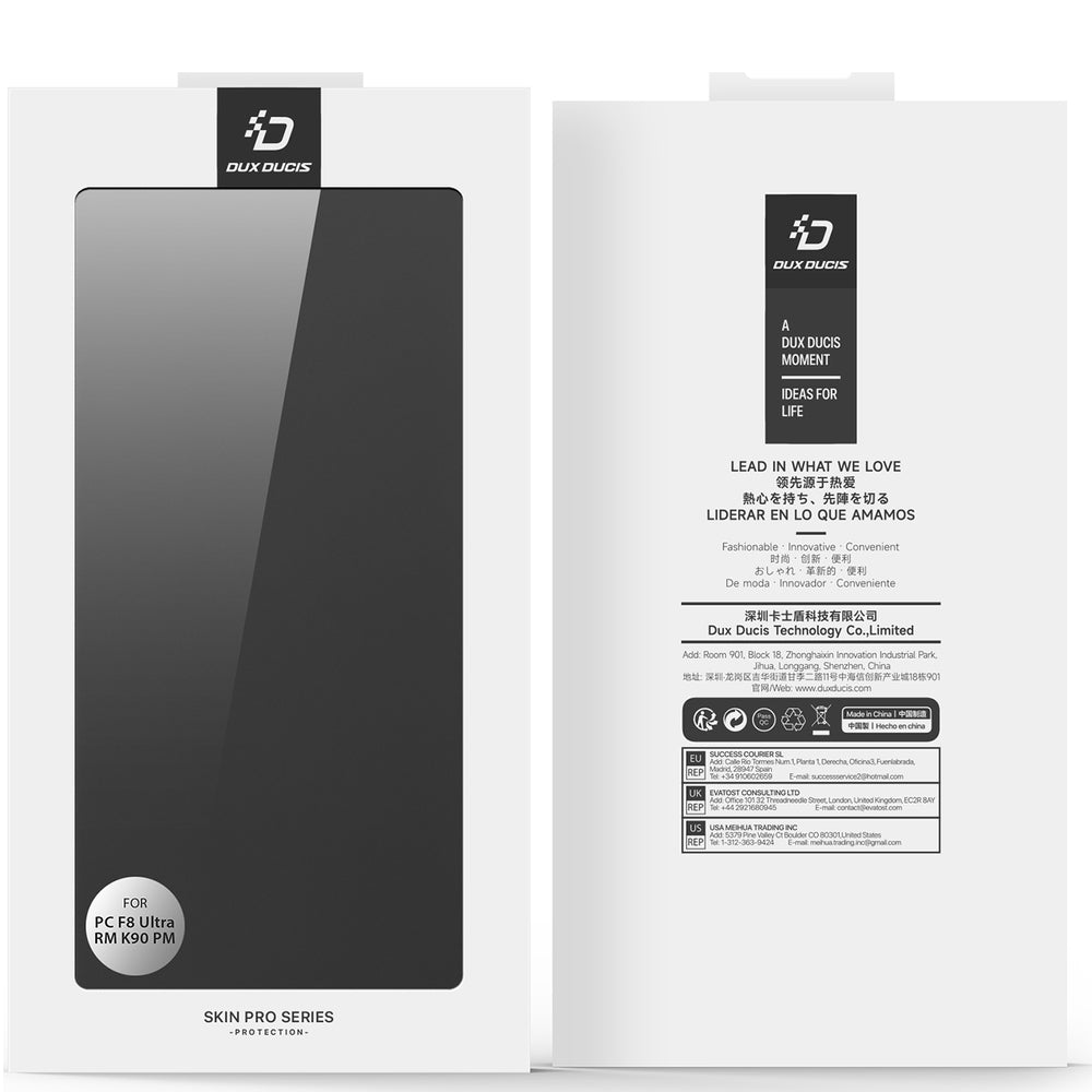 Handyhülle mit Klappe für Xiaomi POCO F8 Ultra, Dux Ducis Skin Pro, Schwarz