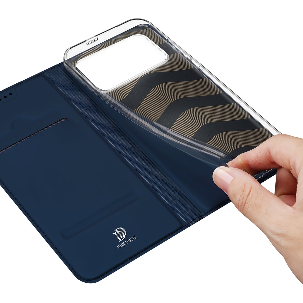 Handyhülle mit Klappe für Xiaomi POCO F8 Ultra, Dux Ducis Skin Pro, Dunkelblau
