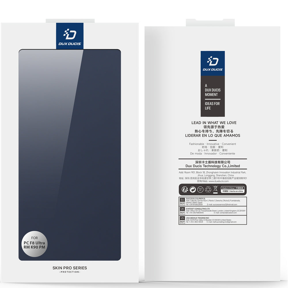 Handyhülle mit Klappe für Xiaomi POCO F8 Ultra, Dux Ducis Skin Pro, Dunkelblau