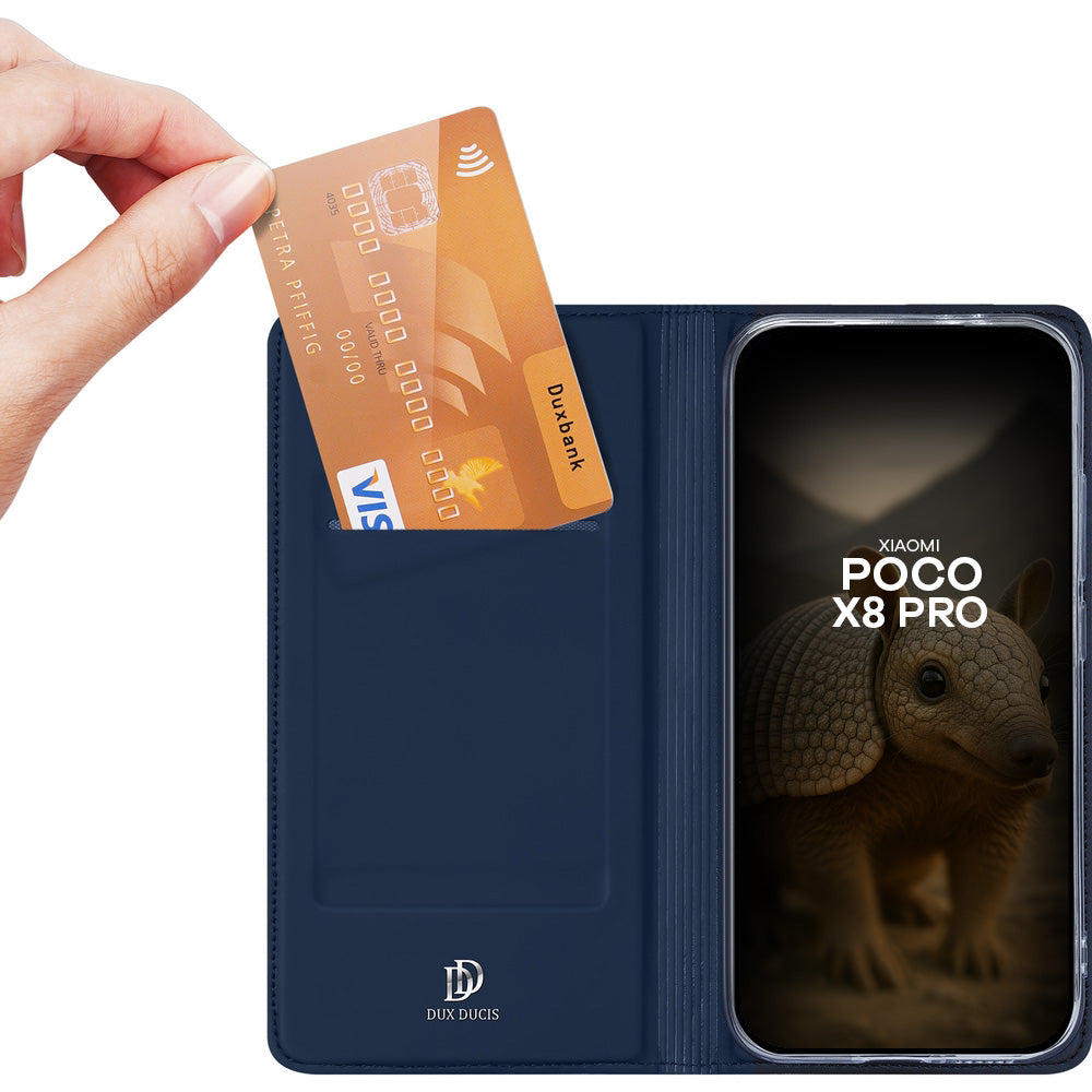 Handyhülle mit Klappe für Xiaomi POCO X8 Pro, Dux Ducis Skin Pro, Blau