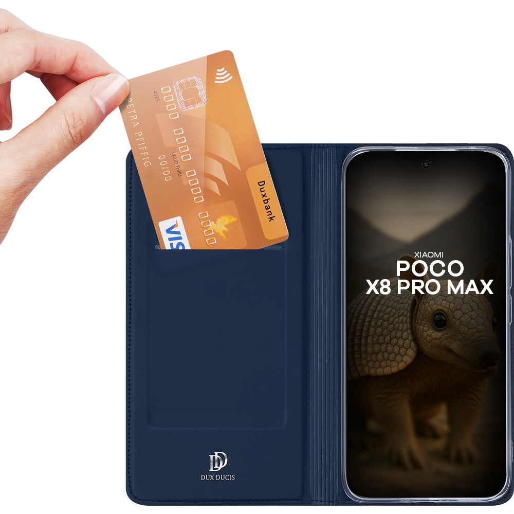 Handyhülle mit Klappe für Xiaomi POCO X8 Pro Max, Dux Ducis Skin Pro, Blau