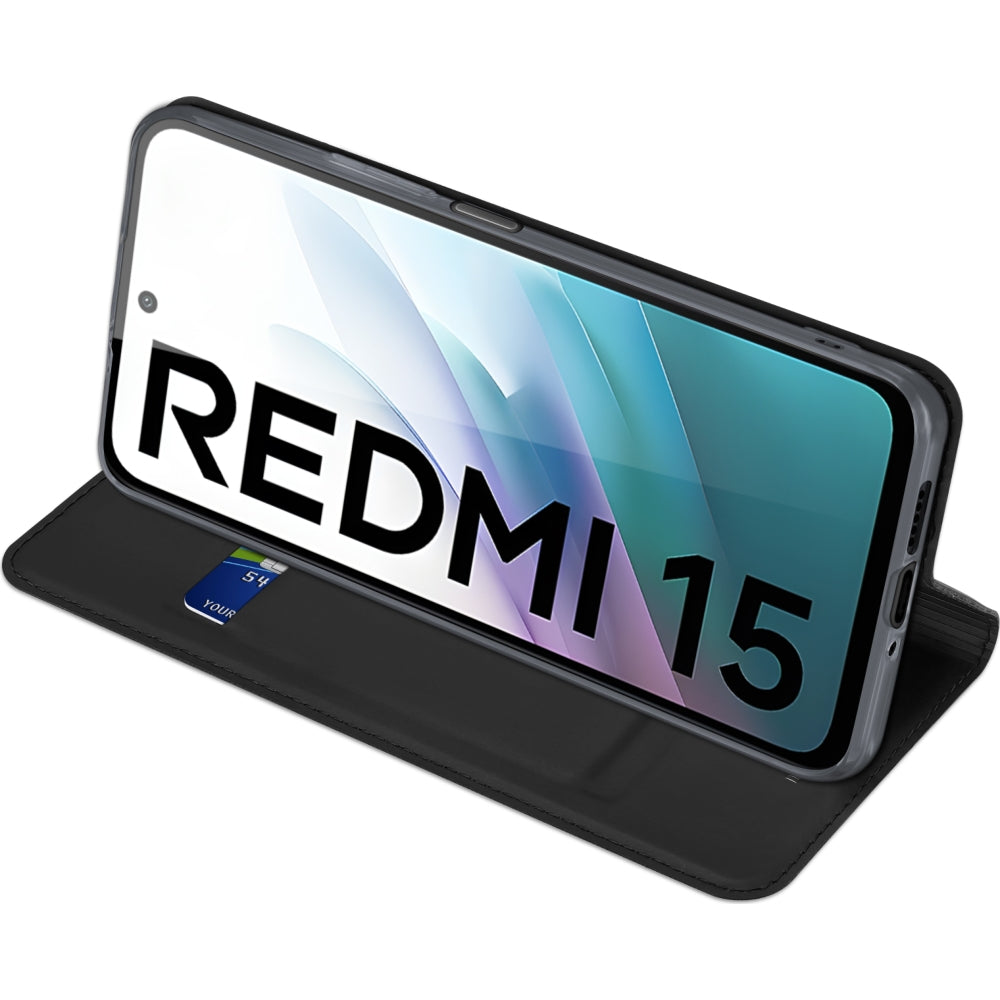 Handyhülle mit Klappe für Xiaomi Redmi 15 4G, Dux Ducis Skin Pro, Schwarz