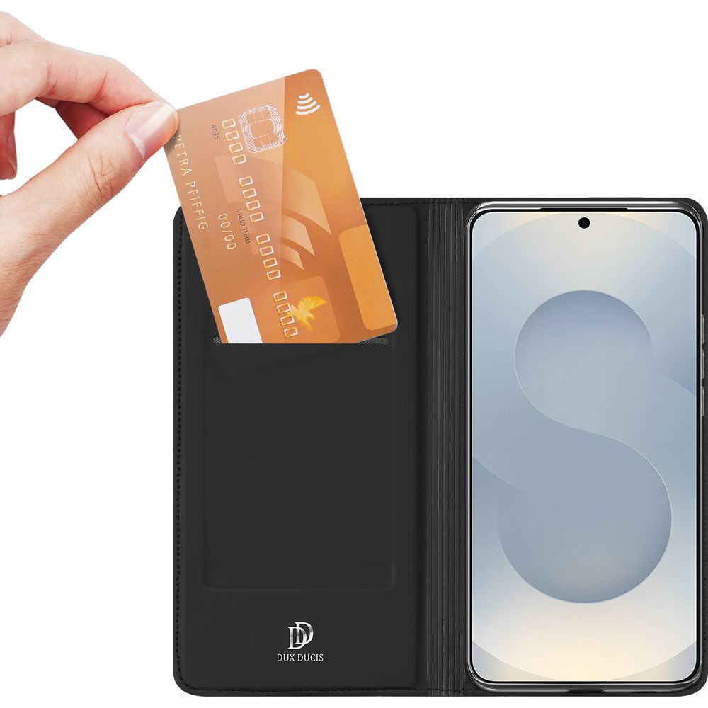 Handyhülle mit Klappe für Galaxy S26, Dux Ducis Skin Pro, Schwarz