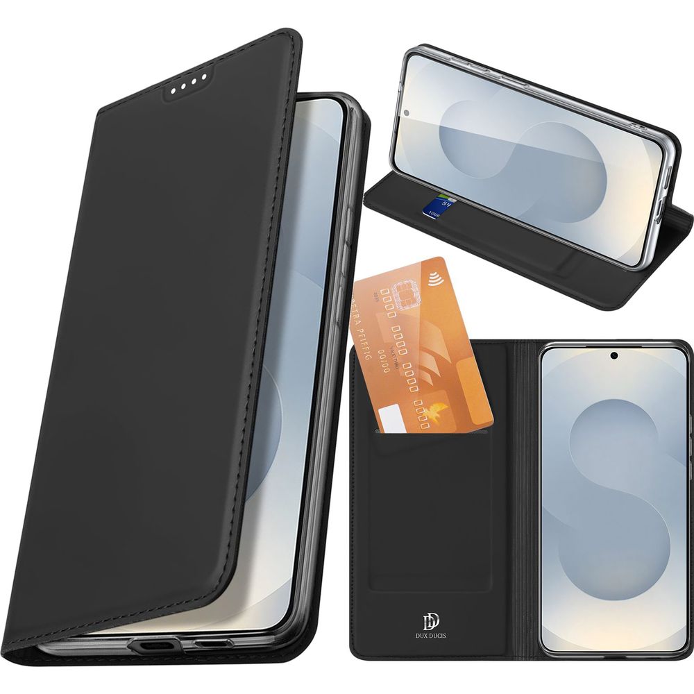 Handyhülle mit Klappe für Galaxy S26, Dux Ducis Skin Pro, Schwarz